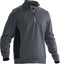 Jobman 5401 Sweatshirt met rits - Maat XL - Grijs/Zwart
