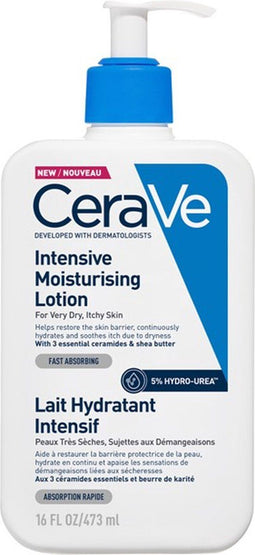 CeraVe Intensief Hydraterende Lotion - Voor droge tot zeer droge huid - Met 3 essentiële ceramiden en Hydro-Urea Complex - 473ml