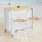 SoBuy Kookeiland op Wielen - 100 x 60 x 94 cm - Hout Composiet - Wit - 4 Zwenkwielen Handdoekhouder