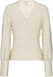 Pieces PCCHRISTY NEW - LS TOP BC Dames T-shirt - V-hals met mouwdetail - Maat S