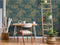 DUTCH WALLCOVERINGS Behang Tropical donkerblauw en goudkleurig