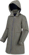 Regatta Celinda - Waterdichte geïsoleerde Parka jas met capuchon - Marineblauw mosterdgeel geruit