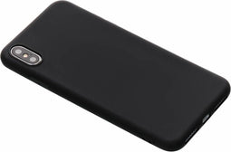 Hoesje Siliconen Geschikt voor iPhone Xs Max - Color Backcover - Zwart