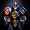 HOT Games - Dobbelst.Set Glas - 7-delige set D4/D6/D8/D10/D10-00/D12/D20 - Regenboog