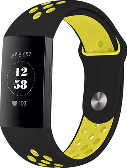 iMoshion Bandje Geschikt voor Fitbit Charge 3 / 4 - iMoshion Siliconen sport band ronde drukknoop zonder pinnetje - Zwart