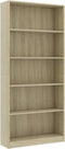 vidaXL - Boekenkast - met - 5 - schappen - 80x24x175 - cm - bewerkt - hout - sonoma - eik