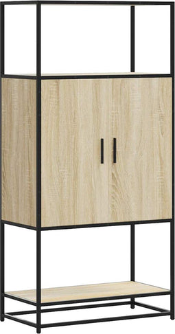 vidaXL - Hoge - kast - 68x35x139 - cm - bewerkt - hout - en - metaal - sonoma - eikenkleur
