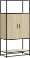 vidaXL - Hoge - kast - 68x35x139 - cm - bewerkt - hout - en - metaal - sonoma - eikenkleur