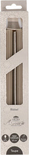 Anna's Collection - LED dinerkaarsen - 2x - ribbel - taupe - 23 cm (2 stuks)