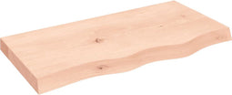 vidaXL - Wastafelblad - 80x40x(2-6) - cm - onbehandeld - massief - hout