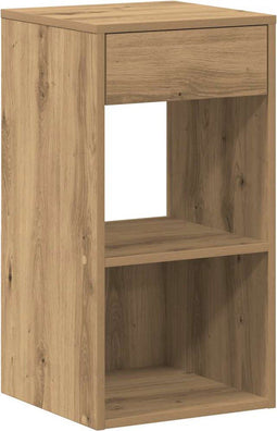 vidaXL - Nachtkastje - met - lade - 35x34x66,5 - cm - artisanaal - eikenkleurig