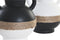 Vaas DKD Home Decor 16,5 x 16,5 x 24 cm Keramisch Zwart Bruin Touw Wit (2 Stuks)