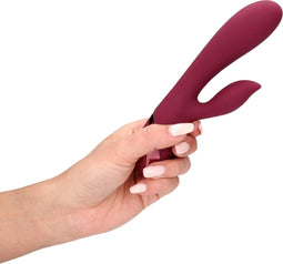Shots - Loveline LOVE003RED - Smooth Silicone Rabbit Vibrator - Dark Cherry