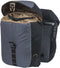Basil Miles dubbele fietstas MIK, 34L, black slate - polyester - waterdicht - reflectiedetails -