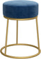 vidaXL - Hocker - rond - fluweel - blauw