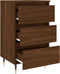 vidaXL - Nachtkastje - 40x35x69 - cm - bewerkt - hout - bruin - eikenkleur
