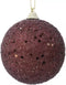 Kerstbal Foam Glitter Ster Pailletten - Mahonie