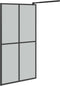 vidaXL - Inloopdouchescherm - 100x195 - cm - donker - gehard - glas