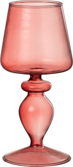J-Line kaarshouder Framboos - glas - roze - small