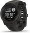 Garmin Instinct 45 mm zwart met een zwarte siliconen polsband