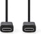 Nedis USB-Kabel - USB 3.2 Gen 2 - USB-C Male - USB-C Male - 100 W - 8K@30Hz - 10 Gbps - Vernikkeld - 1.00 m - Rond - PVC - Zwart - Envelop