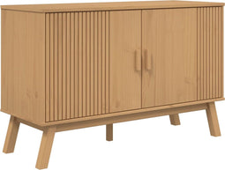 vidaXL - Dressoir - OLDEN - 114x43x73,5 - cm - massief - grenenhout - bruin