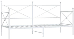 vidaXL - Slaapbank - zonder - matras - 90x200 - cm - staal - wit