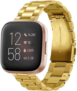 imoshion Bandje met Horlogeband inkorter - Geschikt voor Fitbit Versa Lite, Fitbit Versa 2, Fitbit Versa - imoshion Stalen band met installatiehulp - goud