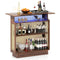 Coast Bartafel - Keukeneilandtafel - RGB LED-Verlichting - Bruin/Naturel - 120 x 55 x 110 cm