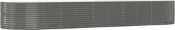 vidaXL - Plantenbak - 447x140x68 - cm - gepoedercoat - staal - grijs