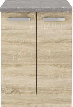 Lage kast met 2 draaideuren - Sonoma eiken decor - B 60 x D 51,6 x H 85 cm - LASSEN