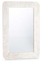 Wandspiegel 38 Wit Bruin Strepen 90 x 60 x 2 cm Rechthoekig