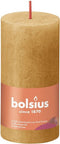 Bolsius Stompkaarsen Shine 8 st rustiek 100x50 mm honinggeel