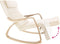 tectake® Schommelstoel - Relaxstoel met kussen - 5-voudig verstelbare voetsteun - Beige