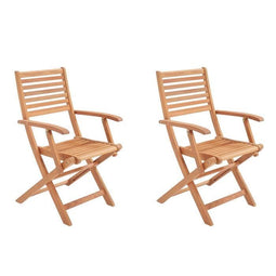 Set van 2 opvouwbare tuinstoelen in eucalyptus FSC - 57,5x56x90cm