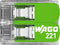 WAGO 221-422 221 Verbindingsklem Flexibel: 0.14-4 mm² Massief: 0.2-4 mm² Aantal polen: 2 100 stuk(s) Transparant, Groen