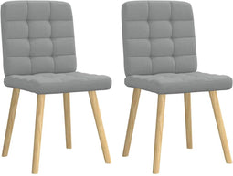 vidaXL - Eetkamerstoelen - 2 - st - stof - lichtgrijs