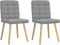 vidaXL - Eetkamerstoelen - 2 - st - stof - lichtgrijs
