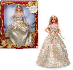 Barbie Signature - Holiday Barbiepop 2025 - Feestelijke japon met gouden details