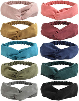 10 Stuks Boho Hoofdbanden voor Vrouwen Vintage Bloem Afgedrukt Criss Cross Geknoopt Elastische Haarb