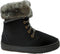 Warmbat Laarzen - Veterboots - Waterafstotend Suède - Zwart-Grijs - Maat 41