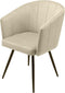 Furnicher BEN Draaibare Eetkamerstoel - Fluwelen bekleding - Modern design - Stalen frame - Beige fluweel - Zwarte poten