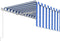 vidaXL - Luifel - handmatig - uittrekbaar - met - rolgordijn - 5x3 - m - blauw - en - wit