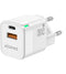 Aisens ASCH-20W2P002-W - Oplader - 20W USB-A en USB-C - Wit