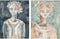 Schilderij DKD Home Decor 90 x 3,7 x 120 cm Koloniaal 90 x 4 x 120 cm Afrikaanse (2 Stuks)