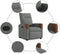 vidaXL Relaxfauteuil - Handmatige relaxfunctie - Donkergrijs