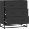 vidaXL - Dressoir - 68x35x76 - cm - bewerkt - hout - en - metaal - zwart