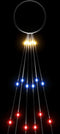 vidaXL - Vlaggenmast - kerstboom - 108 - LED's - meerkleurig - 180 - cm