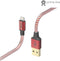 Hama Reflective - USB-A naar Lightning Kabel - Gevlochten nylon - 2,4A - 150cm - Rood