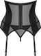 Obsessive - Chic Amoria Open Korset en String - Zwart